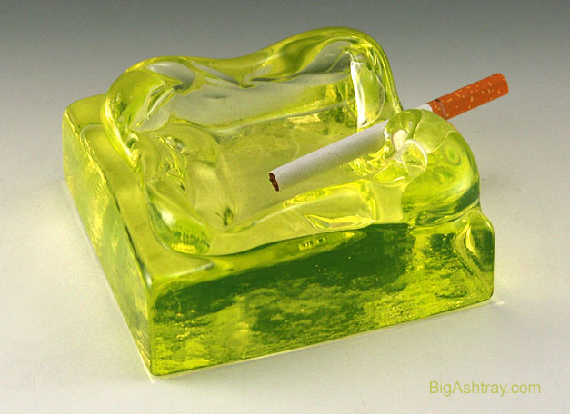 Livio Seguso Uranium Vaseline Art Glass Ashtray - Image 4