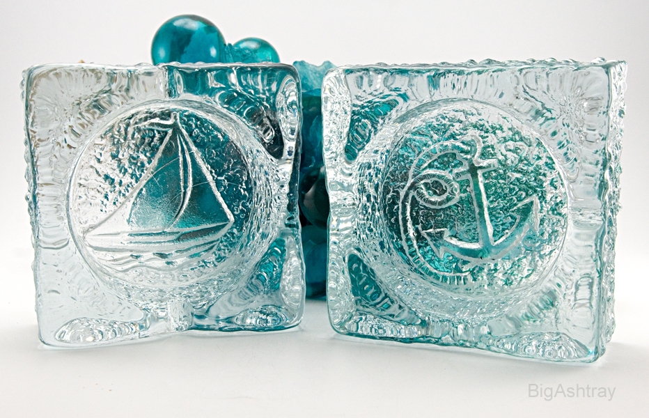 Nautical Decor Iceberg Crystal Cigar Ashtray Set