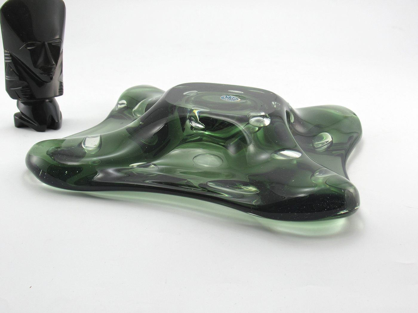 Art Glass Ash Bowl Mid-Century Murano Toso Label - Image 4