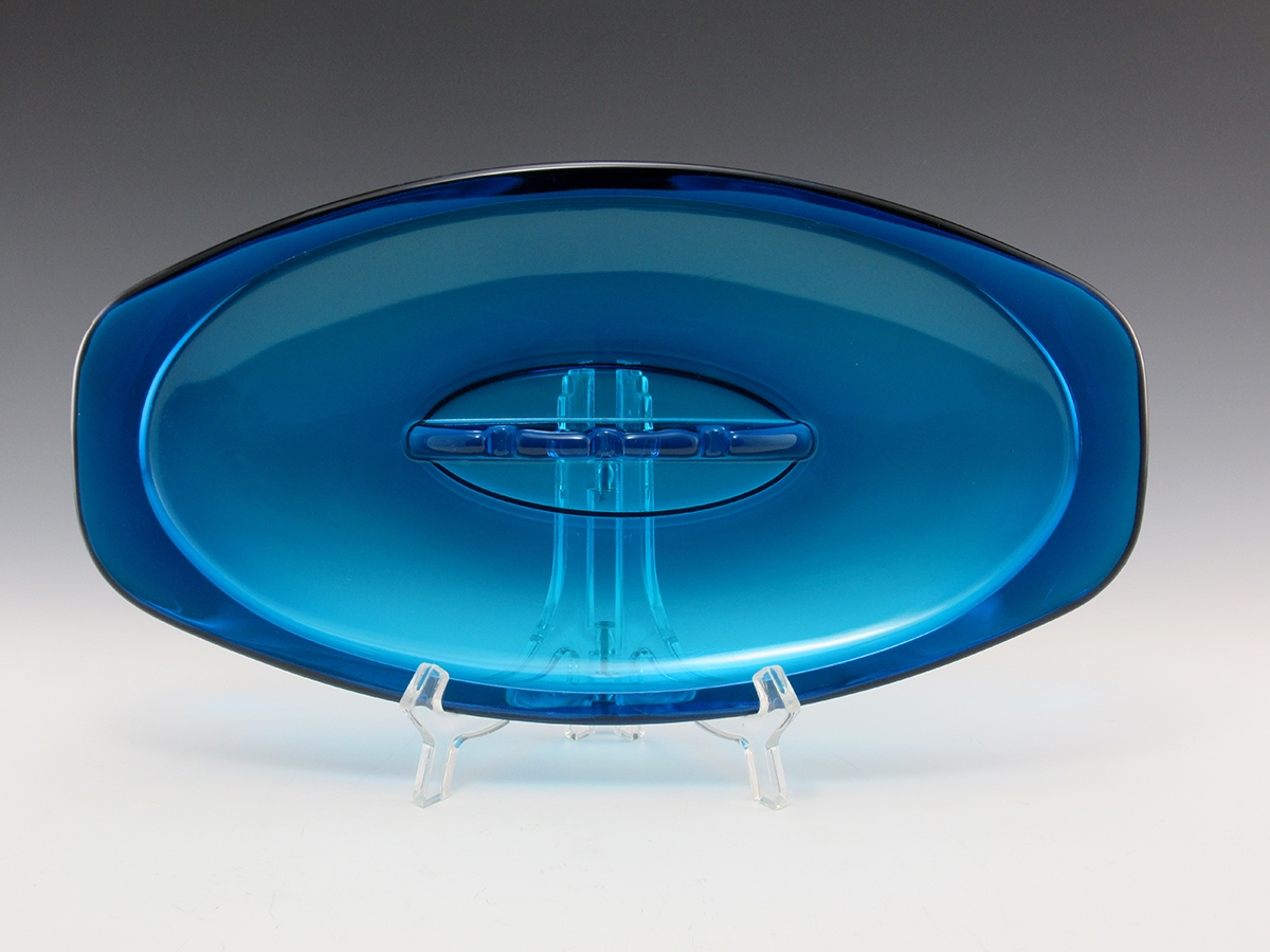 Retro Party Ashtray in Bluenique by Viking Art Glass - Image 4