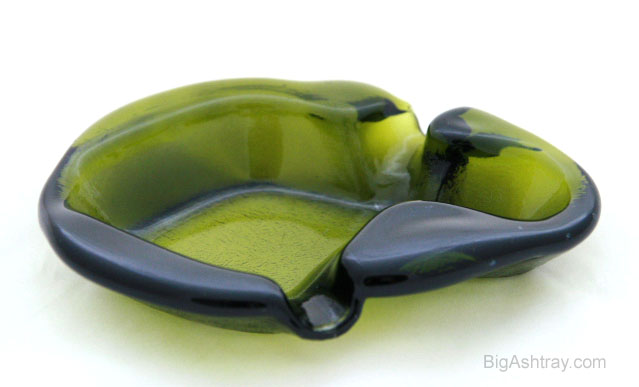 Organic Shaped Green Glass Cigar Ashtray - Image 2