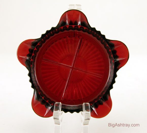 Classic Royal Ruby Glass Vintage Ashtray Set of 2 - Image 8