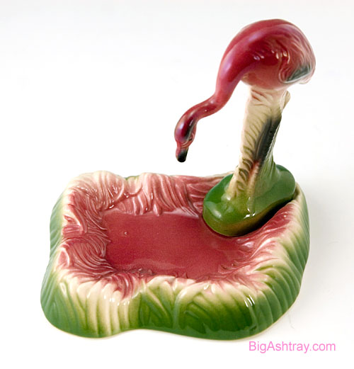 Pink Flamingo Vintage Ceramic Ashtray - Image 2