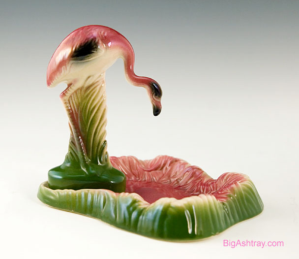 Pink Flamingo Vintage Ceramic Ashtray