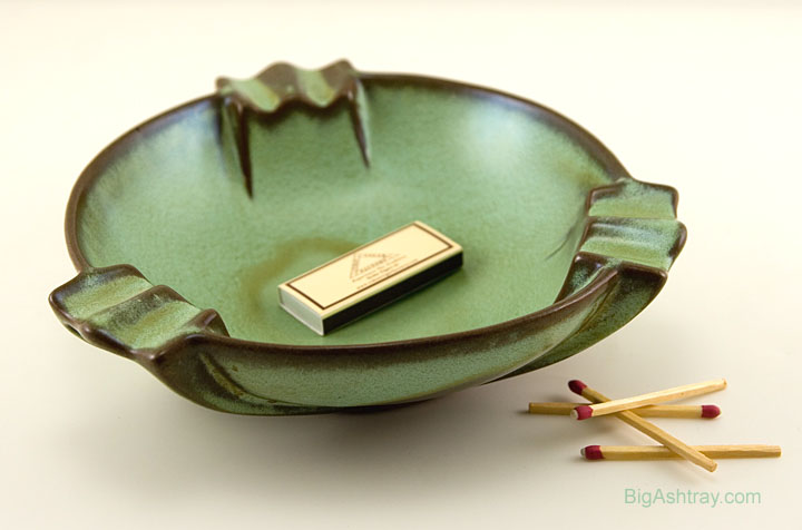 Prairie Green Deep Bowl Ashtray Signed Frankoma - Image 3