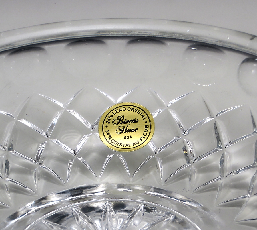 Vintage Lead Crystal Ashtray by Princess House with Sticker - Image 2
