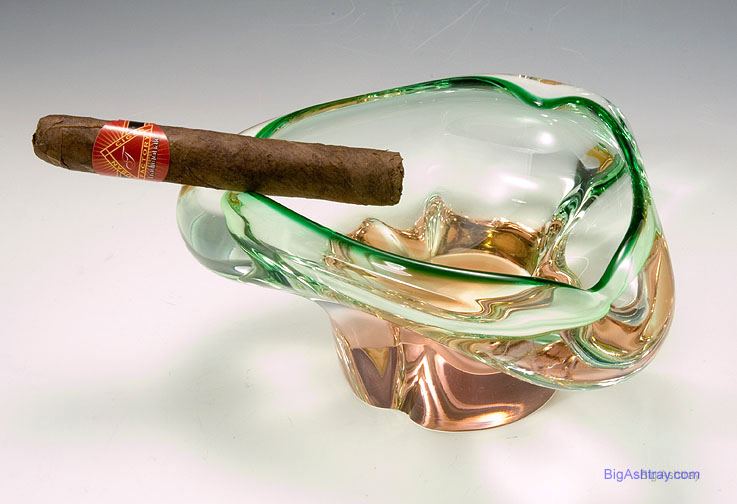 Quality Czech Retro Modern Art Glass Ashtray Bowl
