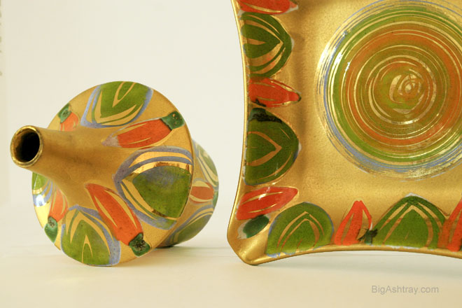 Rare Sascha Brastoff Pepper Hut Ashtray Set - Image 3