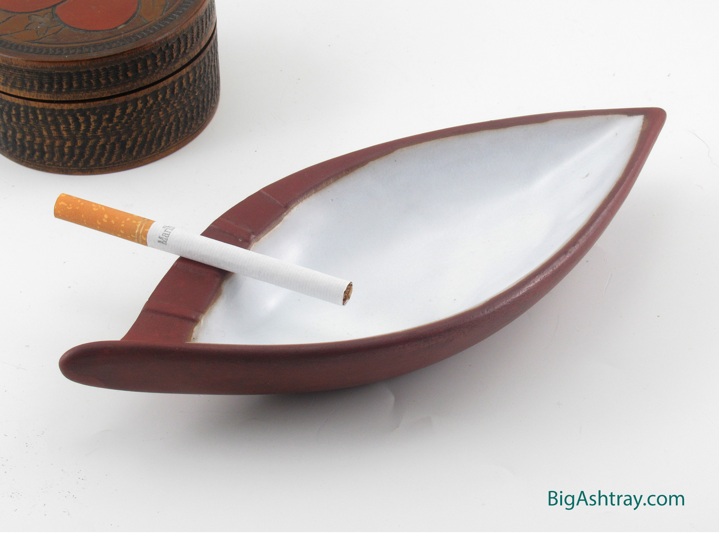 Mid-Century Modern Ashtray Redware and Pearl Hand-Crafted