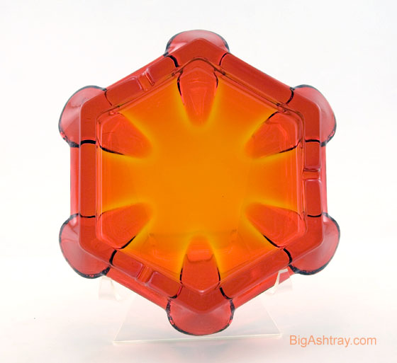 Retro Mod Vintage Art Glass Ashtray in Persimmon