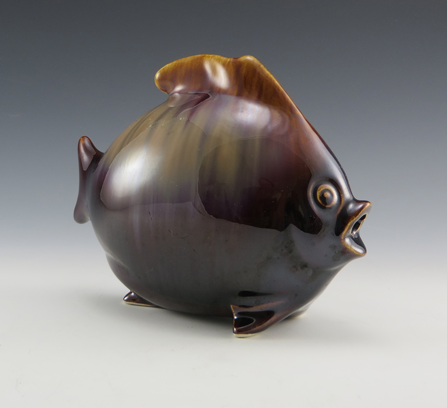 Mid-Century Modern Fish Pottery Ashtray - Image 3