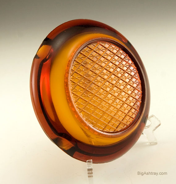 Tobacco Brown Depression Glass Ashtray - Image 3