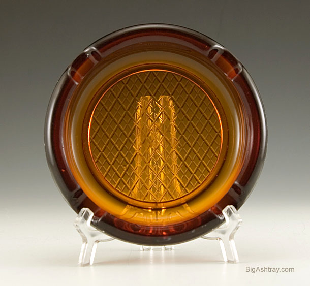 Tobacco Brown Depression Glass Ashtray - Image 2