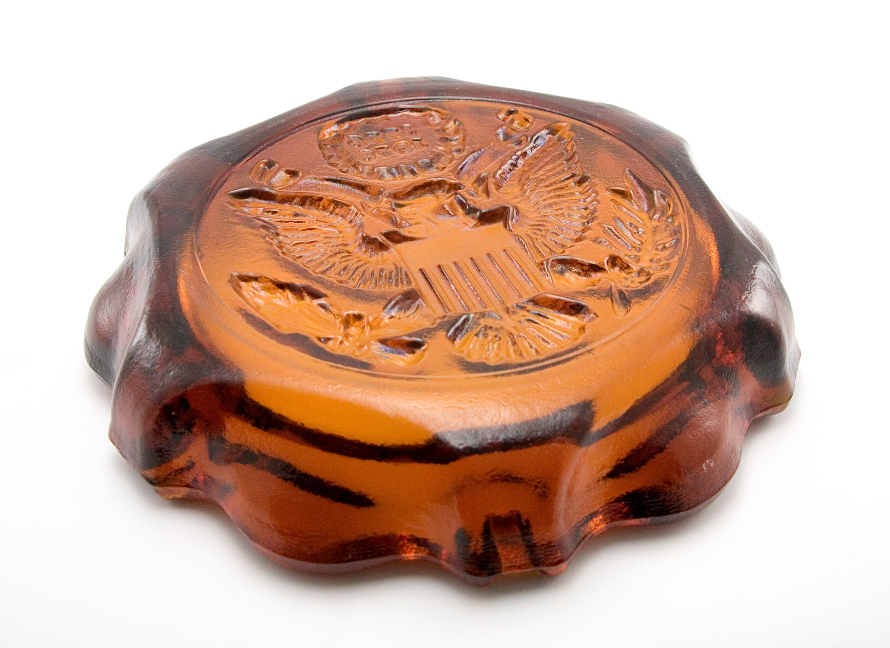 Huge Glass Cigar Ashtray Bi Centennial USA Eagle - Image 3