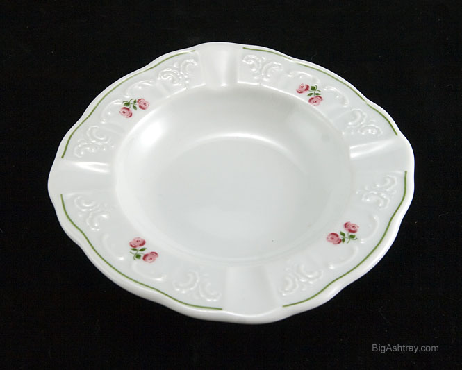 Signed Austrian Porcelain Antique Rose Ashtray - Image 2