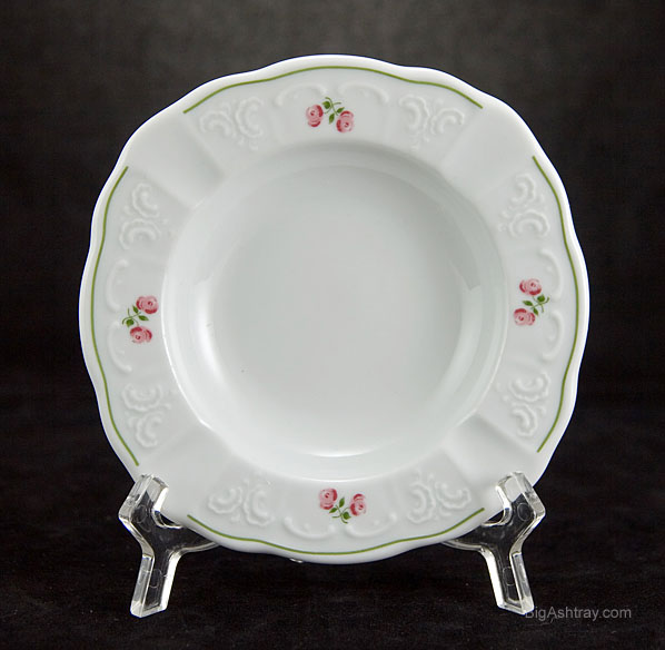 Signed Austrian Porcelain Antique Rose Ashtray