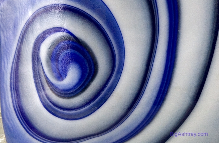 Blue Berries and Cream Slag Glass Cigar Ashtray - Image 2
