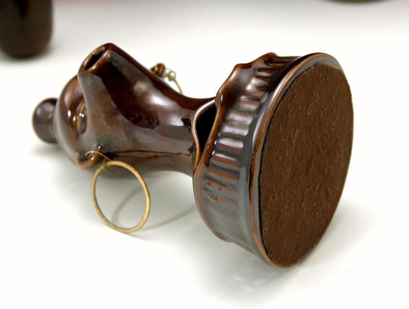 Smoking Native Figural Ashtray with Real Earrings - Image 6