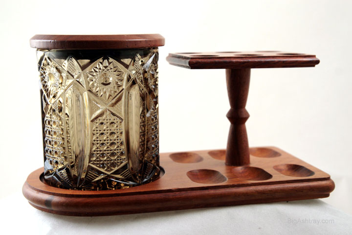 Smoking Pipe Stand and Glass Humidor