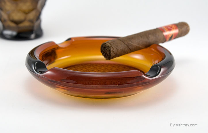 Tobacco Brown Depression Glass Ashtray - Image 6