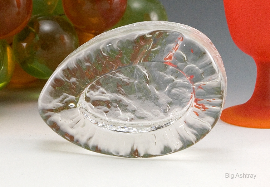 Mid-Century Scandinavian Ice Drop Crystal Ashtray