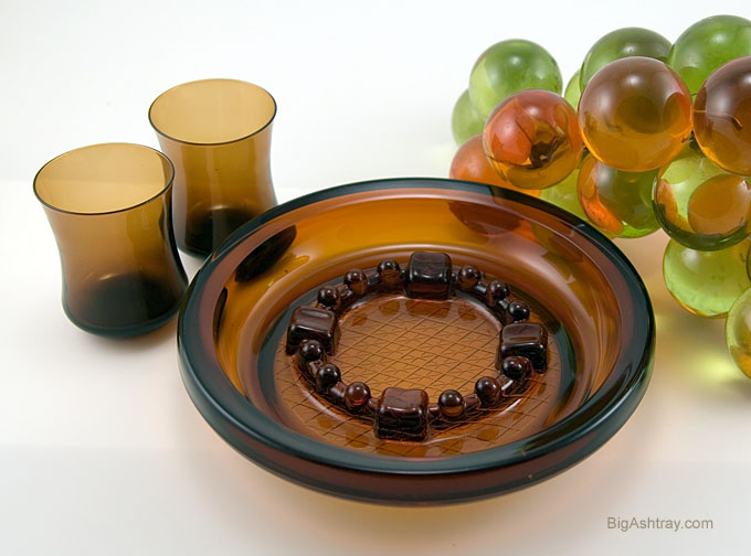 Tobacco Brown Antique Glass Ashtray