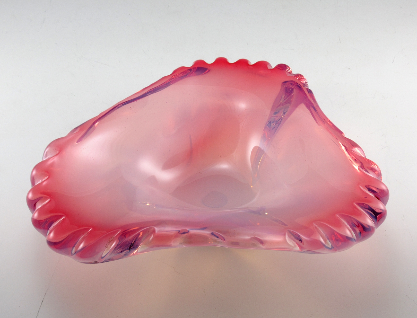 Vintage Fratelli Toso Pink Opaline Centerpiece Ashtray - Image 8