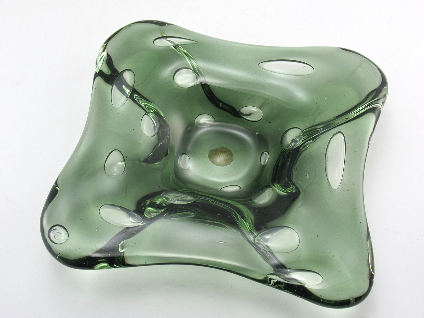 Art Glass Ash Bowl Mid-Century Murano Toso Label - Image 2