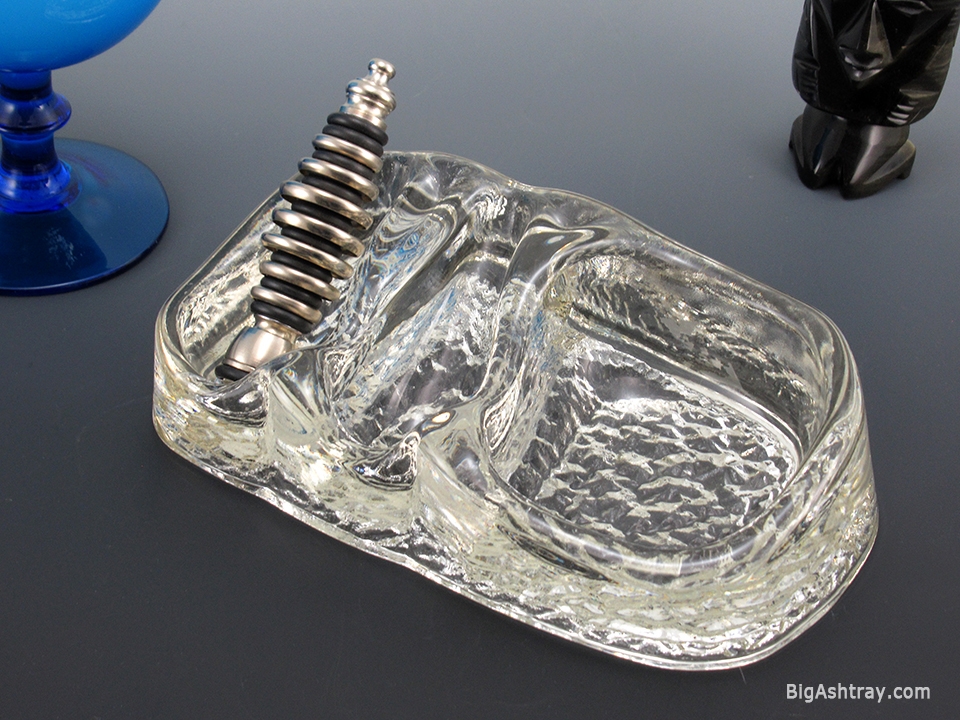 Retro Modern Pipe and Stash Holder in Vintage Glass