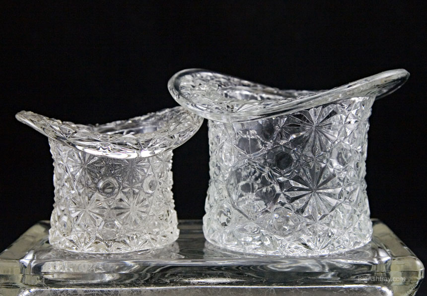 Vintage Depression Glass Buttons and Bows Smoke Set