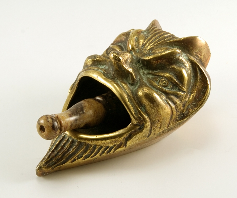 Vintage Devil Hand-Cast Brass Ashtray Made in Greece - Image 2