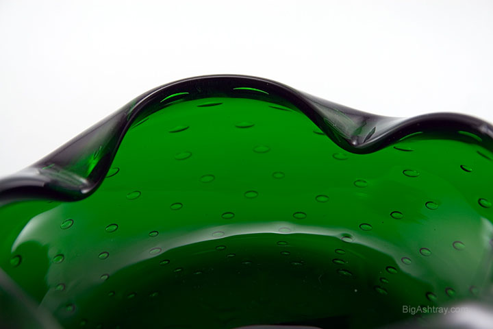 Vintage Emerald Crystal Cigar Ashtray Bowl - Image 2