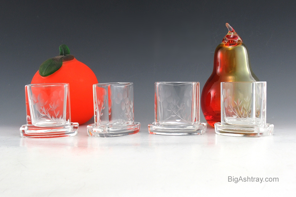 Art Deco Belgium Lead Crystal Smoke Service for 4 by Val St. Lambert