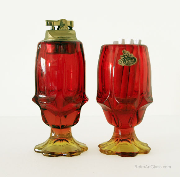 Vintage Fenton Art Glass Smoke Set