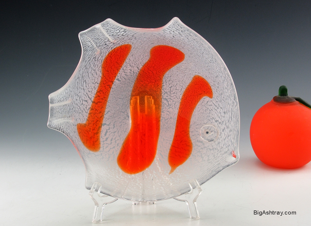 Vintage Big Fish Ashtray Czech or Italian Glass Handmade