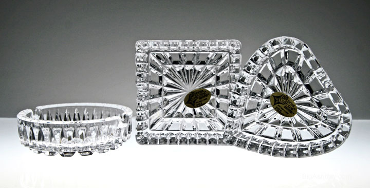 Vintage German Lead Crystal Ashtray Boxed Set