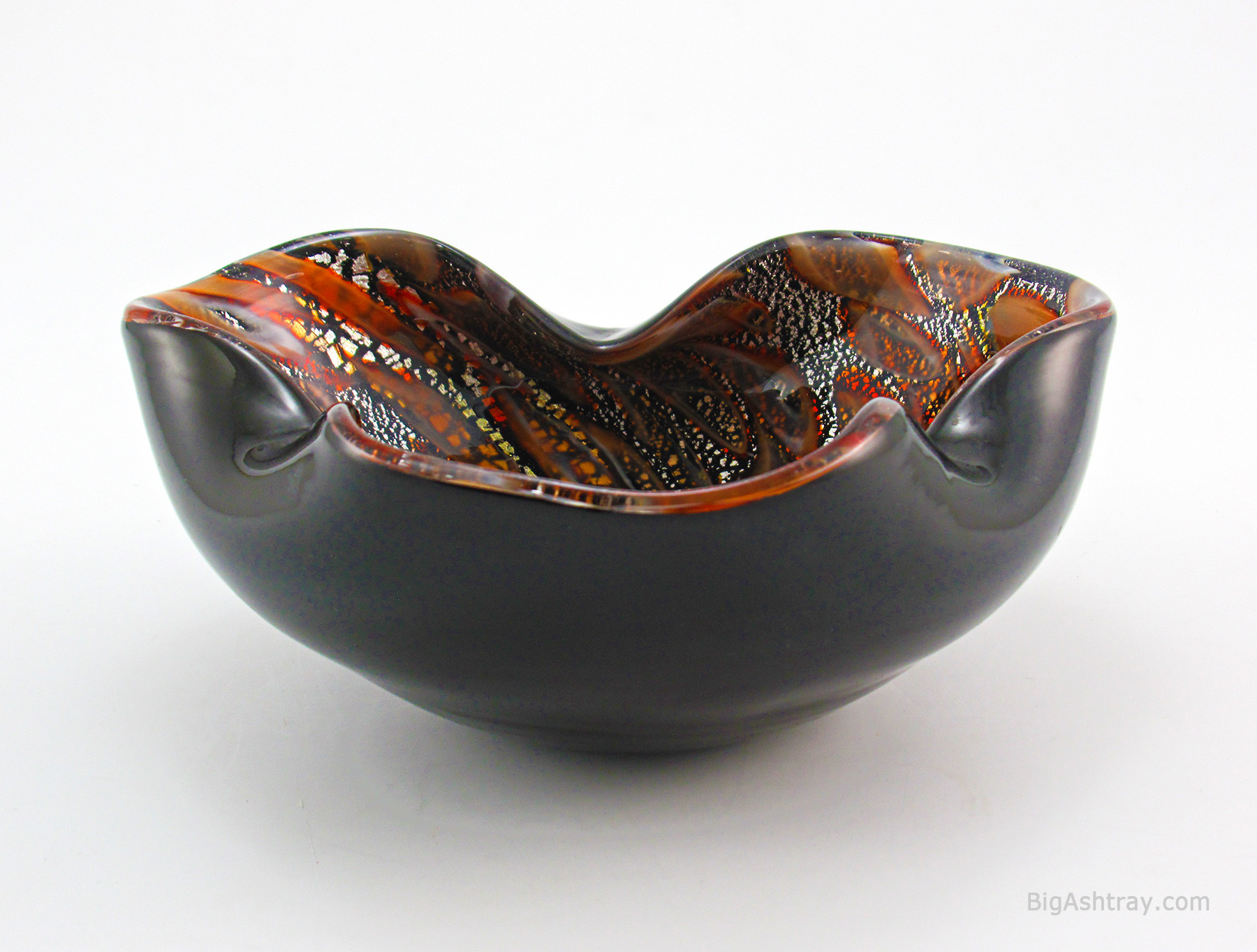 Mid-Century Murano Art Glass Ashtray Bowl Cane Jungle Decor - Image 5