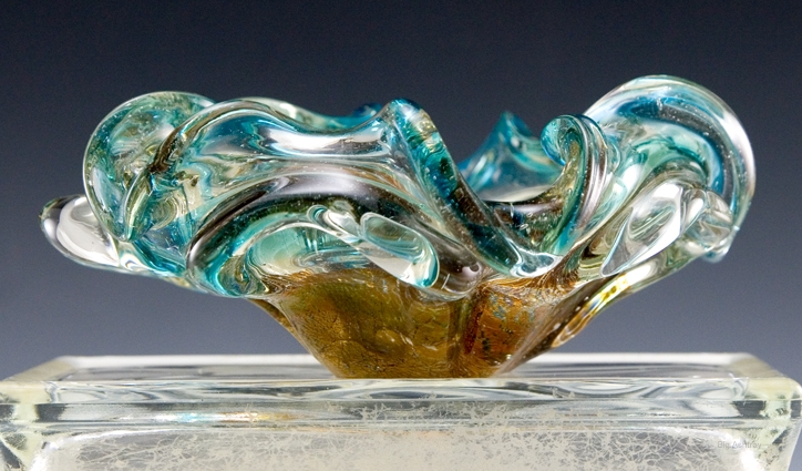 Vintage Beach Decor Murano Art Glass Ash Bowl