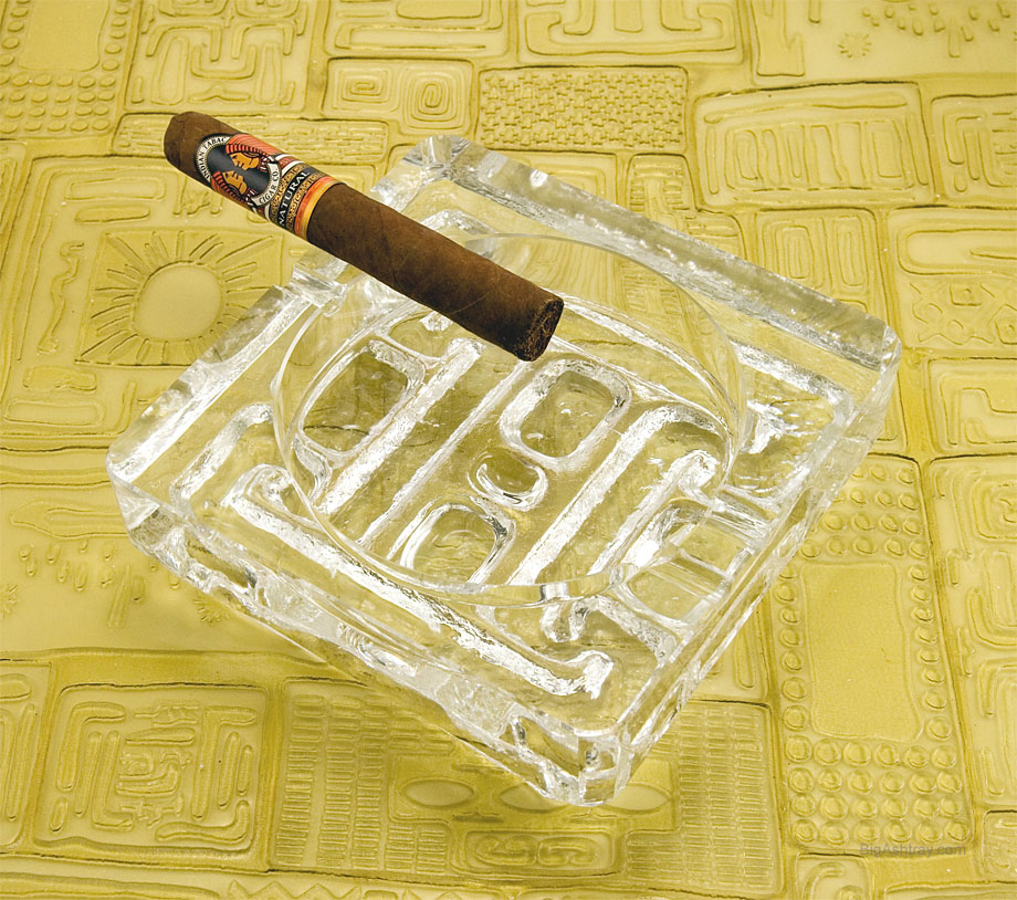 Vintage Modernist Scandinavian Cast Crystal Ashtray - Image 4