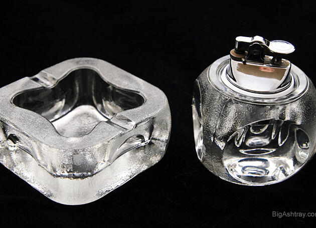 Vintage Retro Modern Art Glass Smoke Set