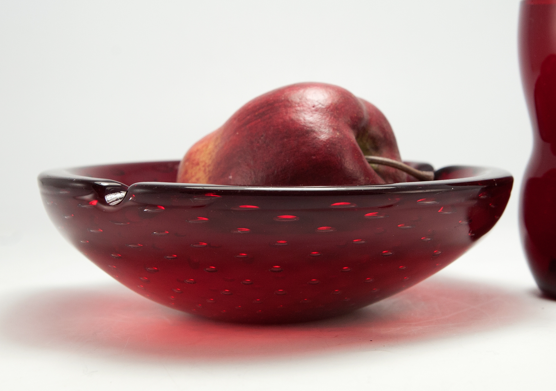 Ruby Art Glass Ashtray Mid-Century Italian - Image 2