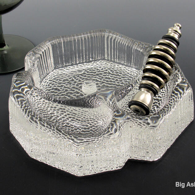 Quality Scandinavian Crystal Dual Pipe Ashtray with Tapper