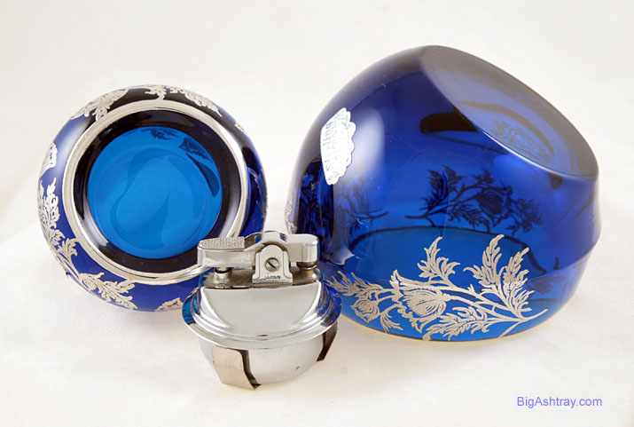 Vintage Sterling Silver on Blue Crystal Orb Smoke Set - Image 5