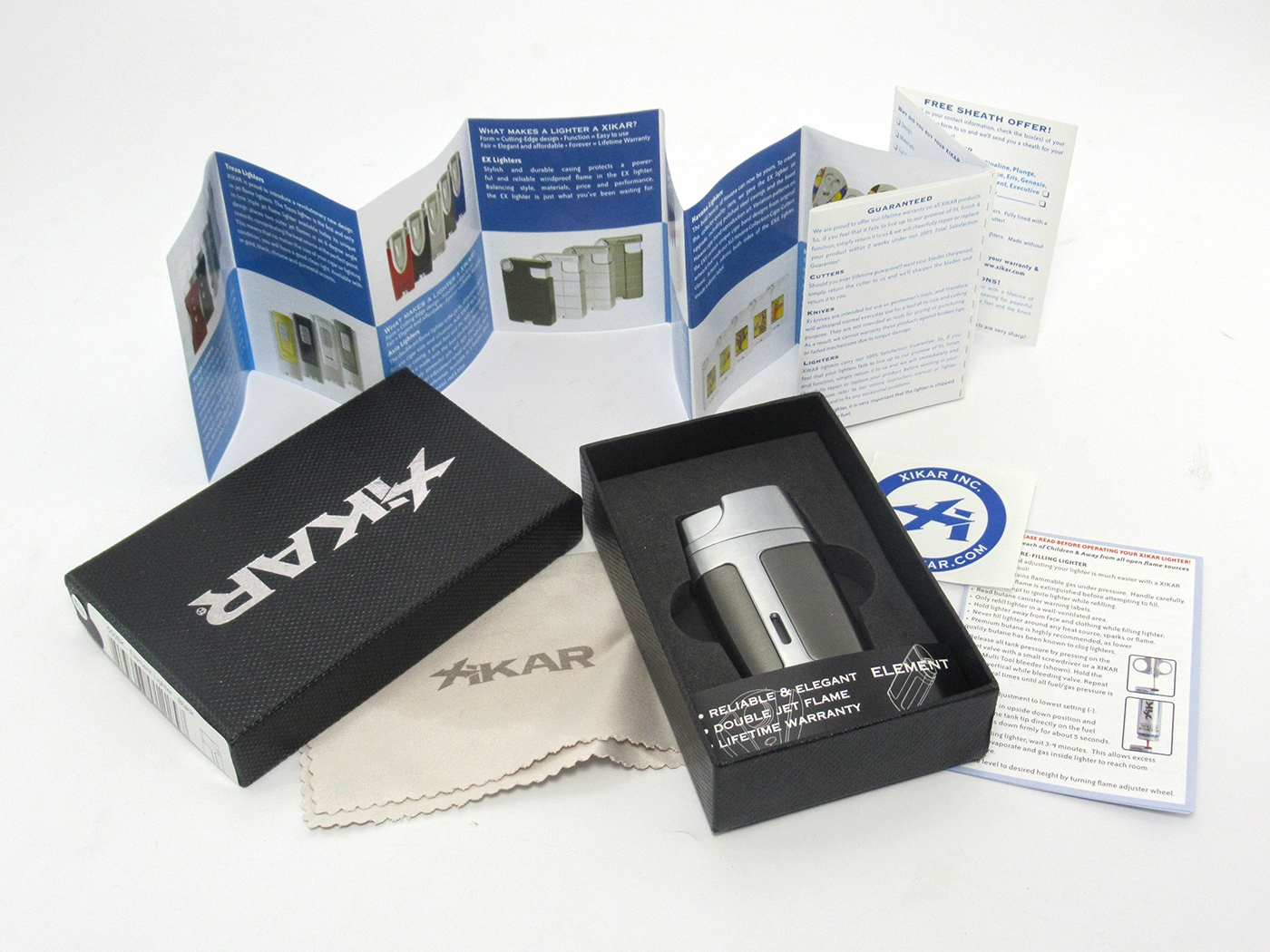 Xikar Cigar Lighter Element Double Jet Flame Torch Black