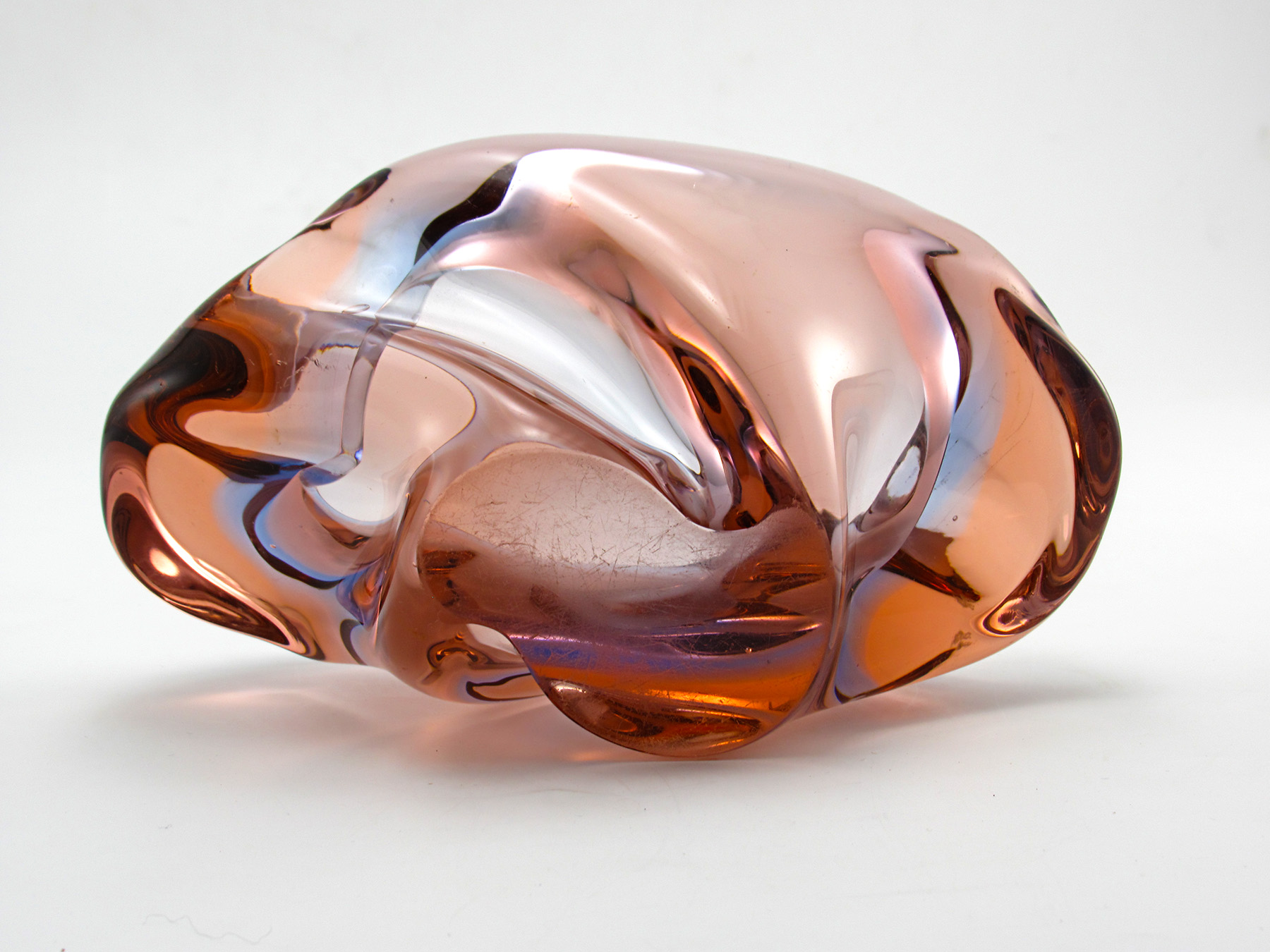 Mid-Century Modern Czech Glass Freeform Art Glass Ashtray - Image 5