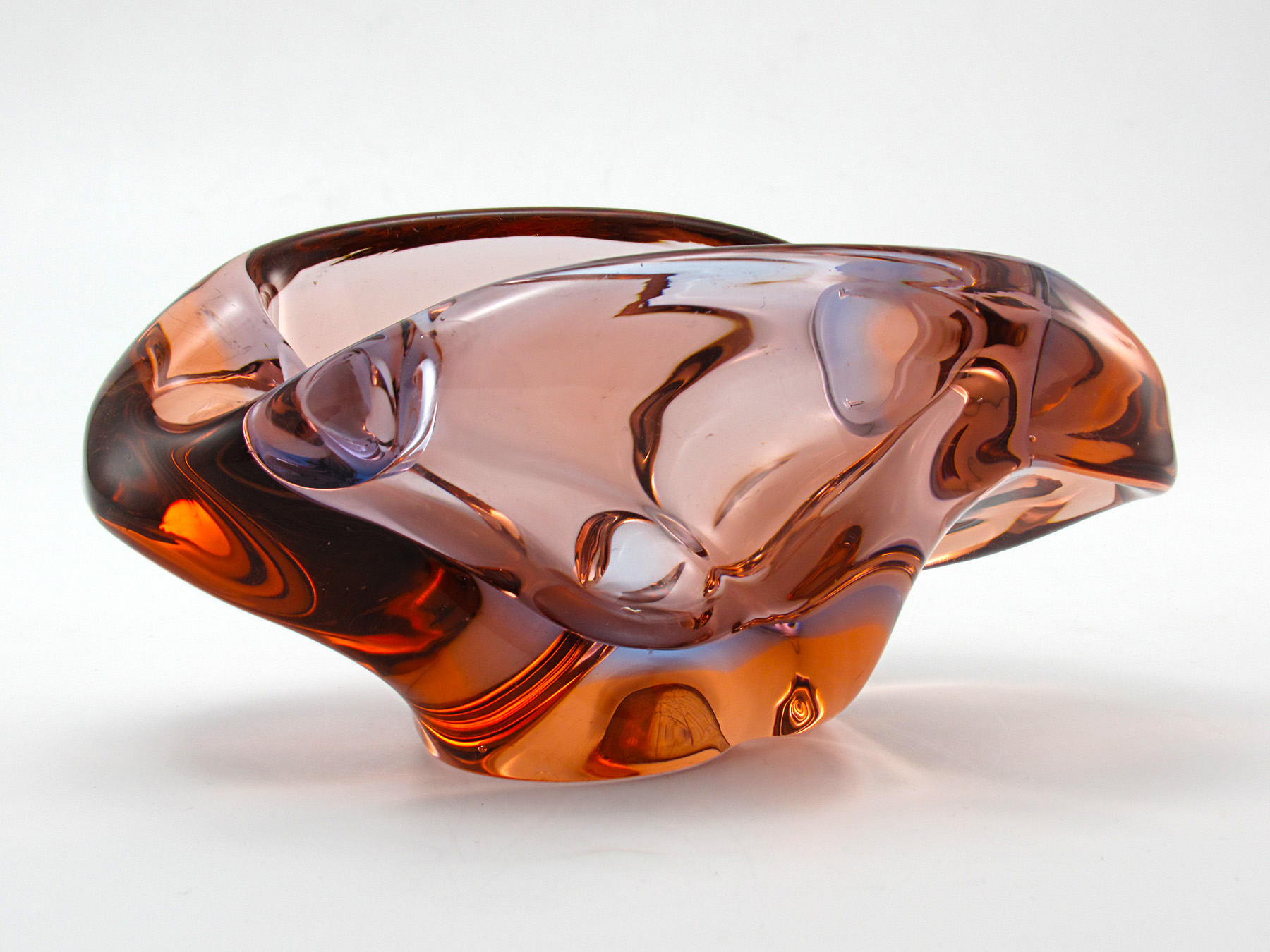 Mid-Century Modern Czech Glass Freeform Art Glass Ashtray - Image 4