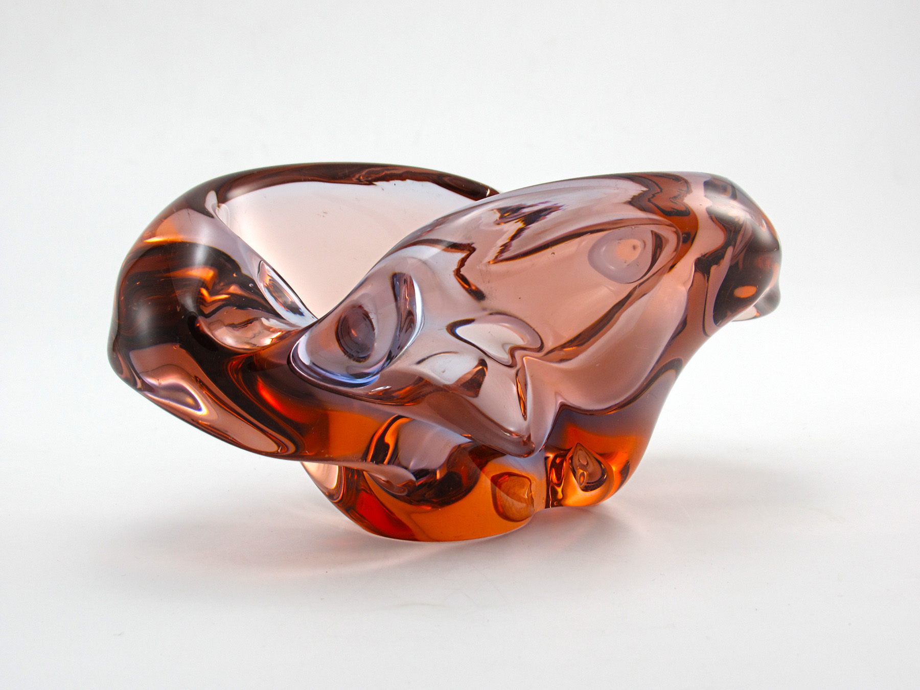 Mid-Century Modern Czech Glass Freeform Art Glass Ashtray - Image 3
