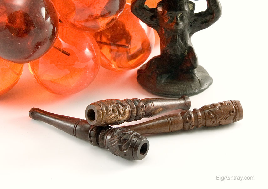 Hand-Carved Wood Taster Chillums from Pakistan - Image 2
